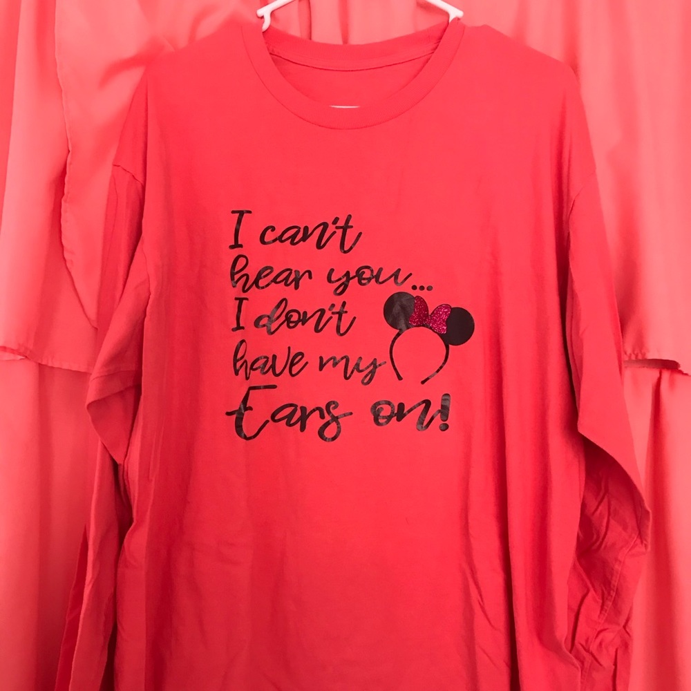 Boutique Disney Ears Coral Long Sleeve